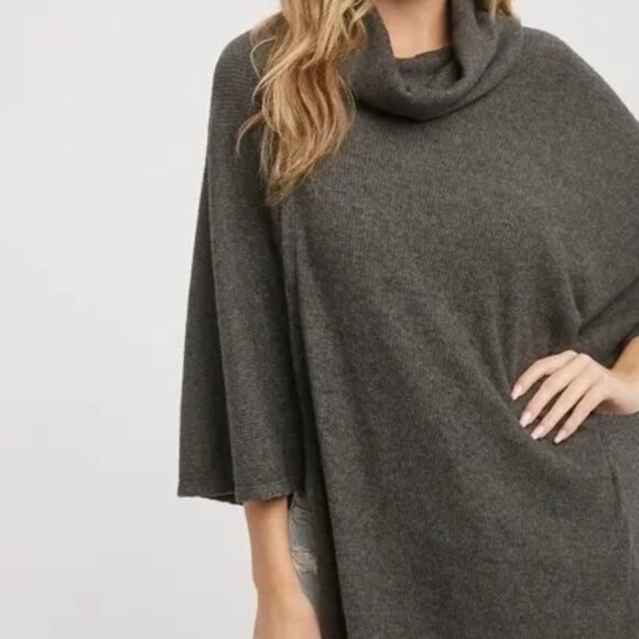 CLEAR OUT!!!! Asymmetrical Cowl Neck Poncho - Picture 9 of 10